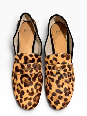 Marc Fisher LTD Leopard Calf Hair Penny Loafers Shoes 9M Sample